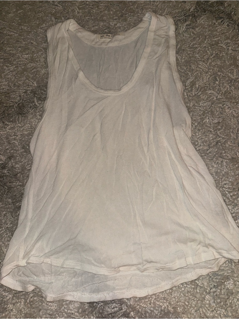 Free People White Lightweight Scoop Neck Tank